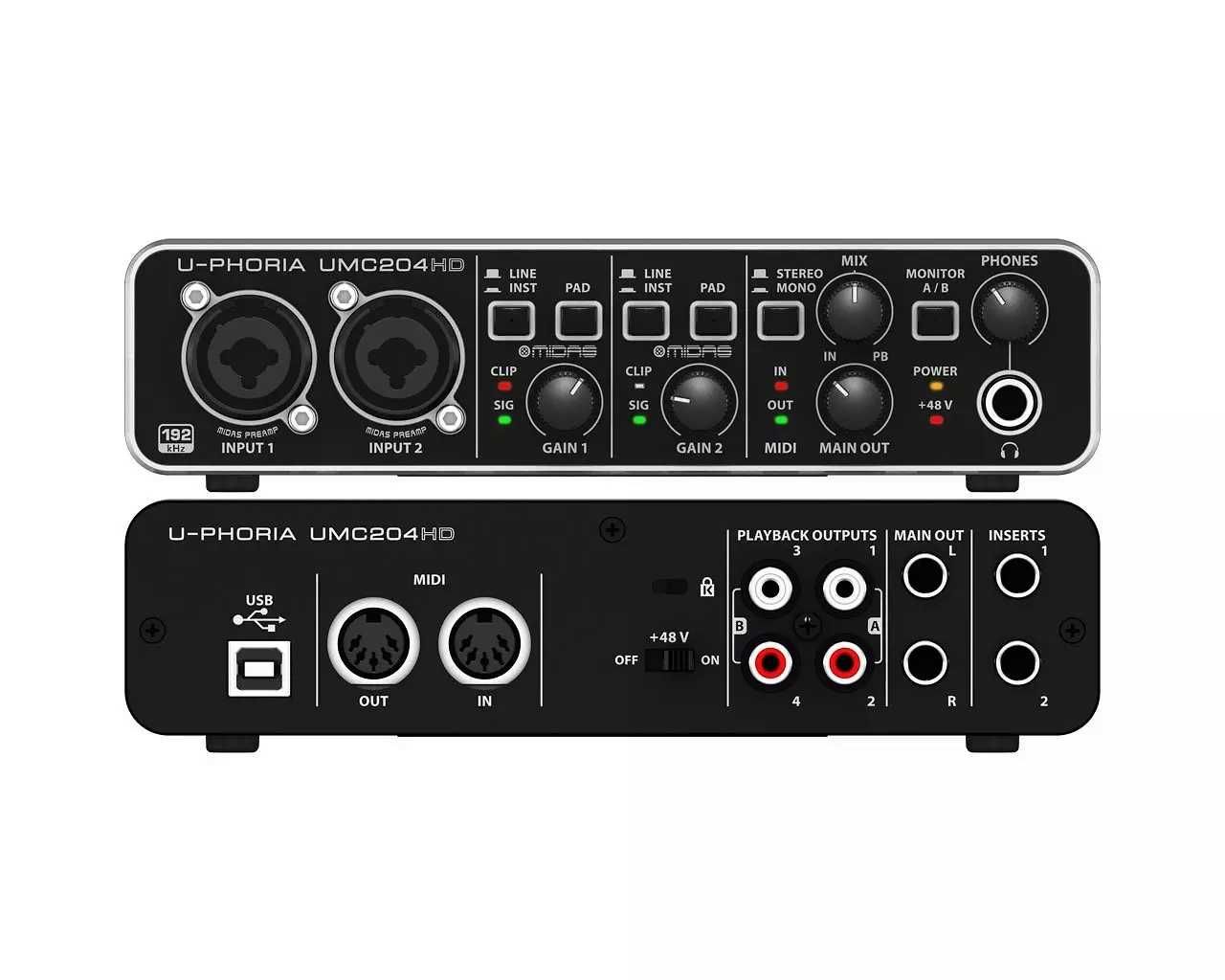 Звуковая карта - Behringer U-PHORIA UMC204HD, внешняя, аудиоинтерфейс