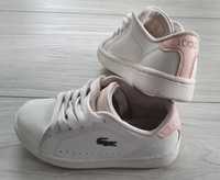 Buty Lacoste 28 białe z różowym sznurowane 17cm wiązane