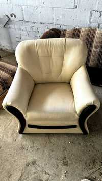 Fotel biały kremowy sofa