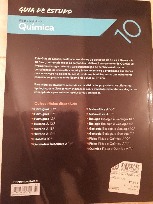 Livro de apoio de Físico química A 10.° Português 10° ano