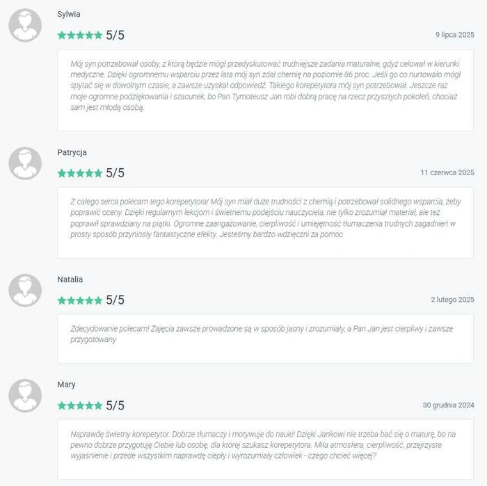 Profesjonalne korepetycje z chemii! Lekcje stacjonarne lub online!