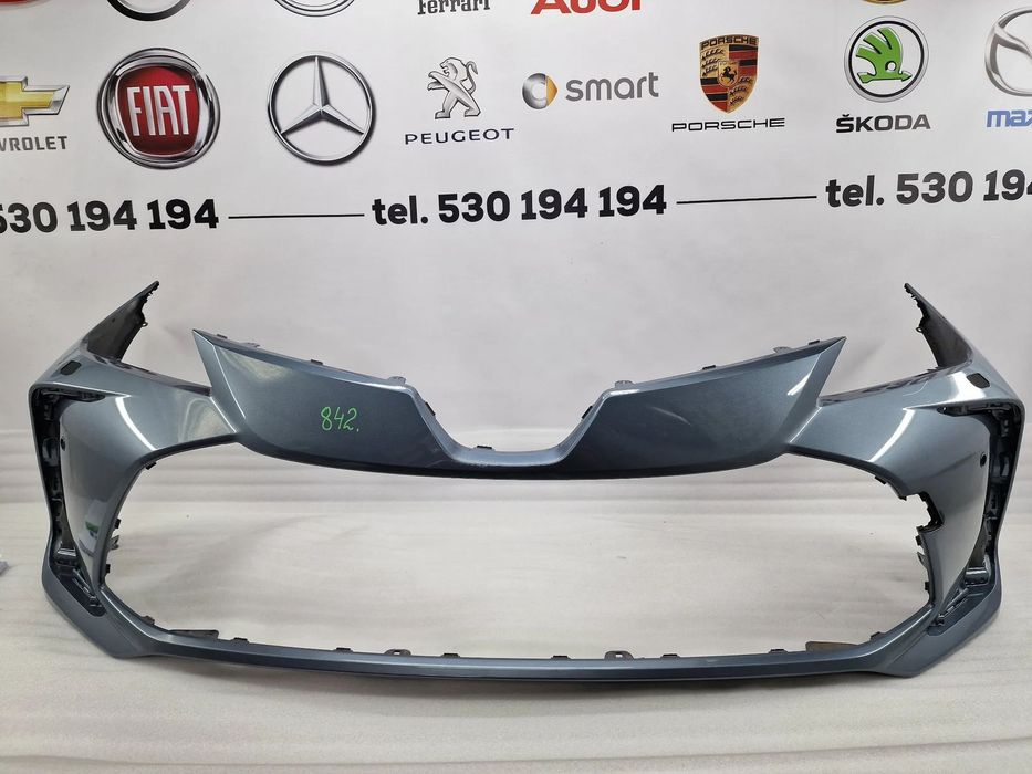 TOYOTA COROLLA XII E21 SEDAN 18- ZDERZAK PRZEDNI PRZÓD NA SPRYSKI + PDC , NIEBIESKO - SZARY , NR 52119-02Q10 , NR AUKCJI NZ842