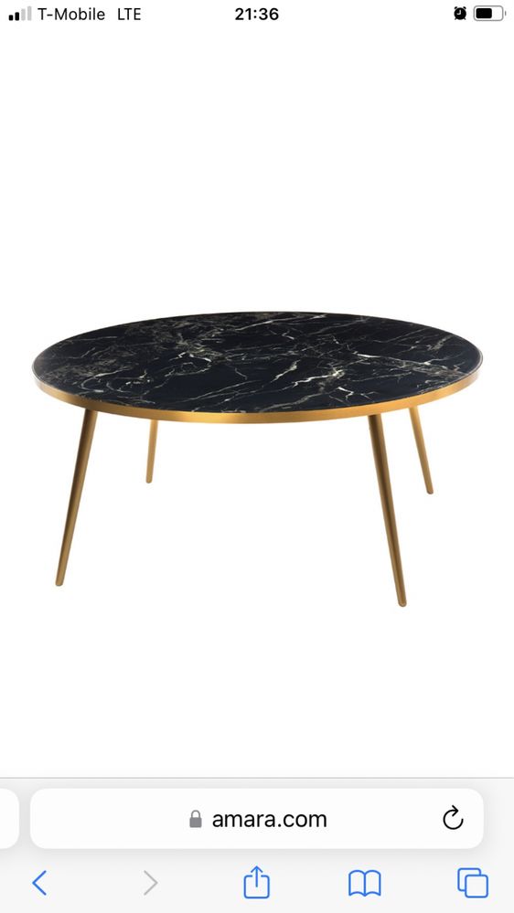 Stolik kawowy okrągły Marble Look&gold Feet coffe Tabke Pols Potten