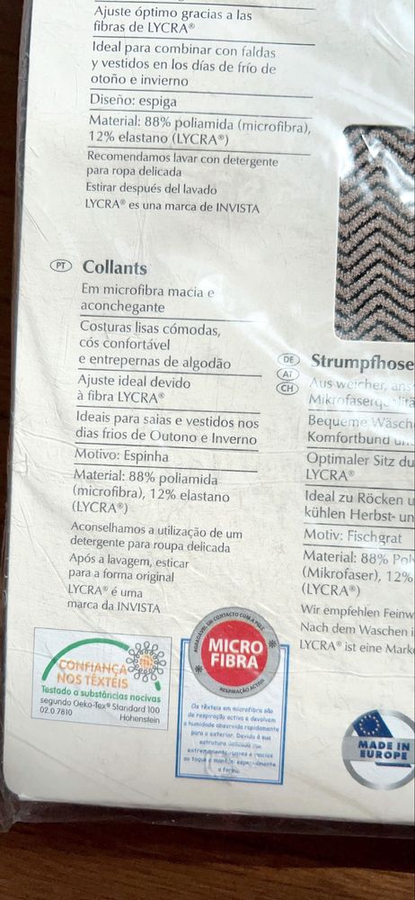 Collants em espinha Jolinesse bege e castanho