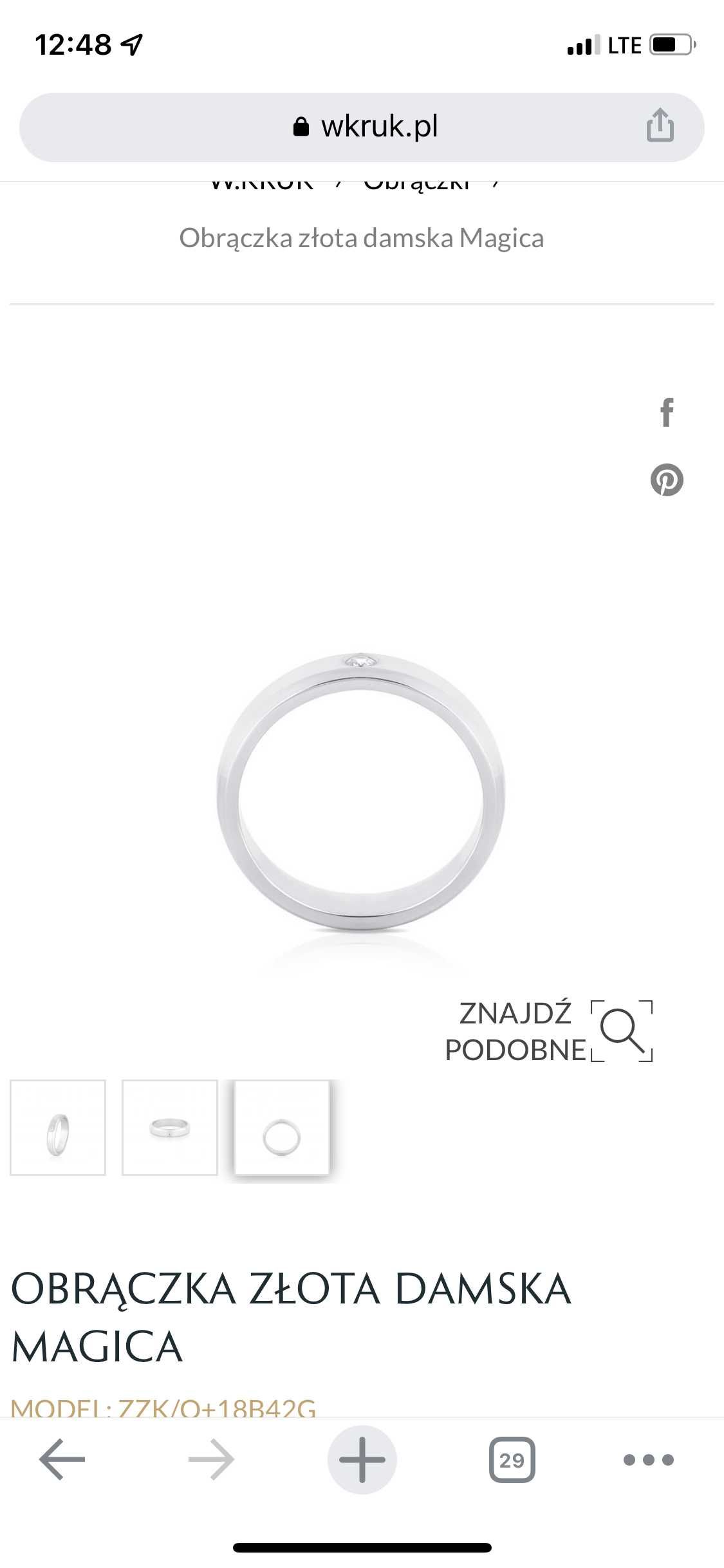 Obrączki białe złoto W.Kruk diament komplet
