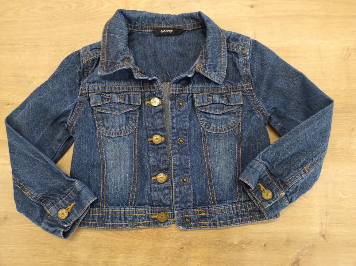 Dziewczęca kurtka jeansowa katana 104 kurteczka George kokardki