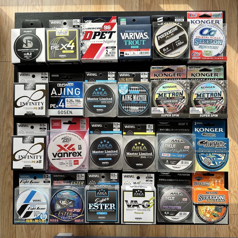 Plecionka, Ester, Żyłka, Fluorocarbon Varivas, Duel,.. (Area Trout)