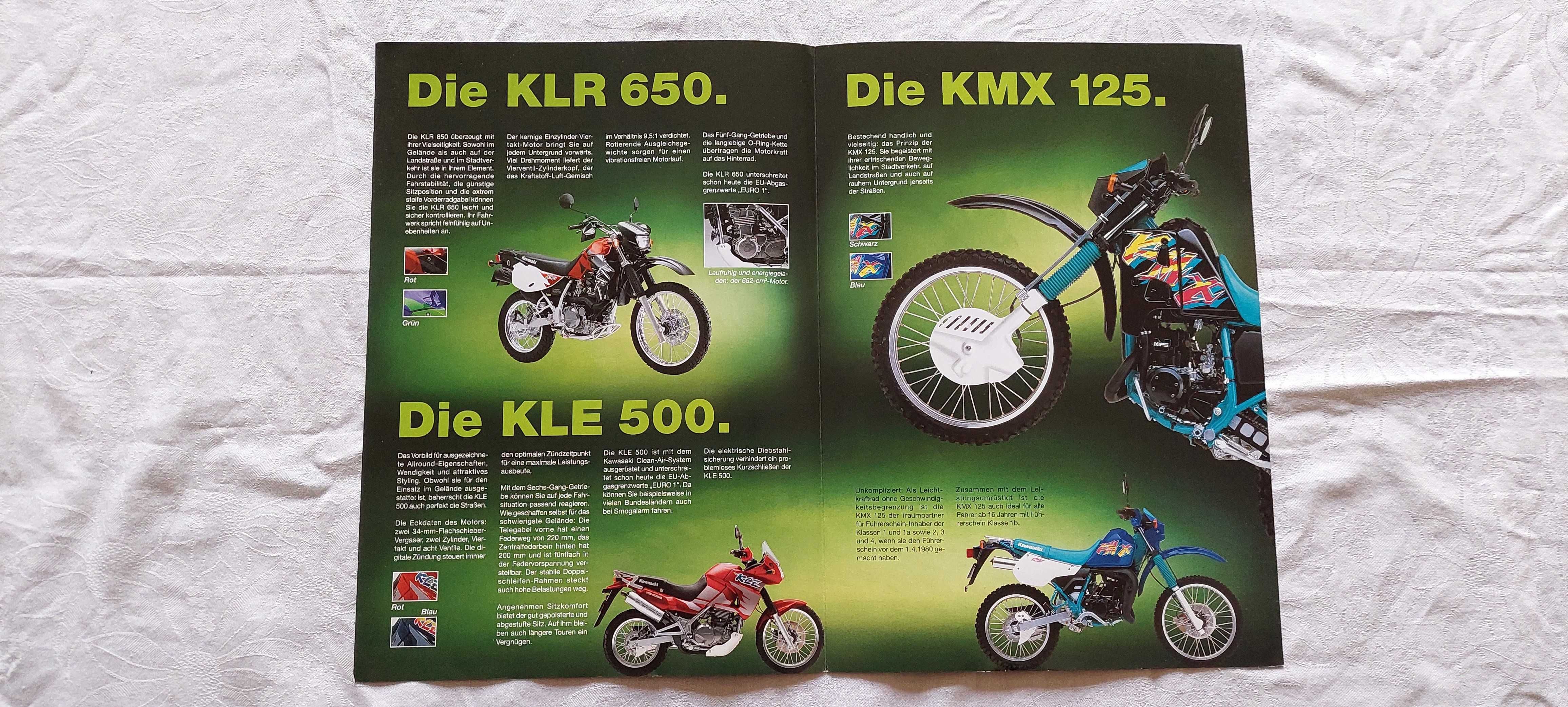 Prospekty reklamowe Kawasaki 1996 (6 szt.)