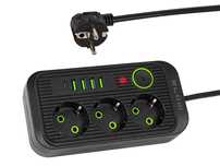 Listwa Zasilająca Blow 3-Gniazda 4xUSB 1xUSB-C 3m kolor: czarny