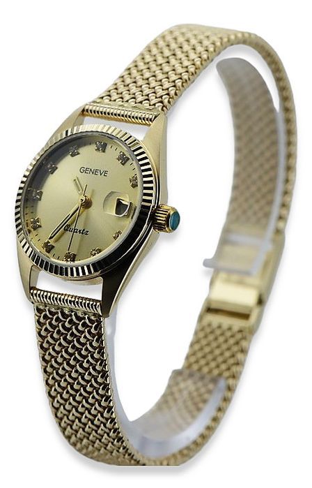 Złoty zegarek damski 14k 585 Geneve lw020ydyz&lbw003y Katowice