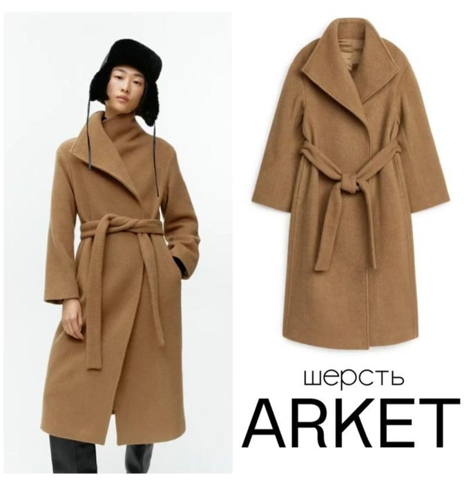 Arket шерстяне пальто з поясом