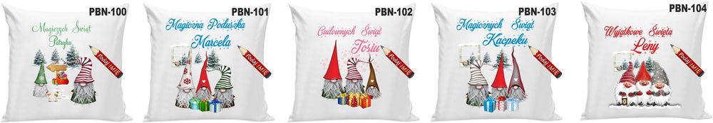 Poduszka Prezent na Święta Mikołaj Renifer Skrzat Gwiazdka + Imię