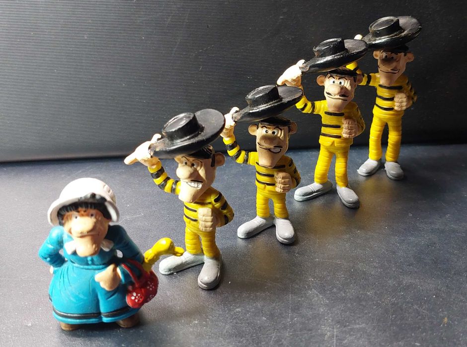 Lote de 5 Bonecos em PVC. Galeria Lucky Luke