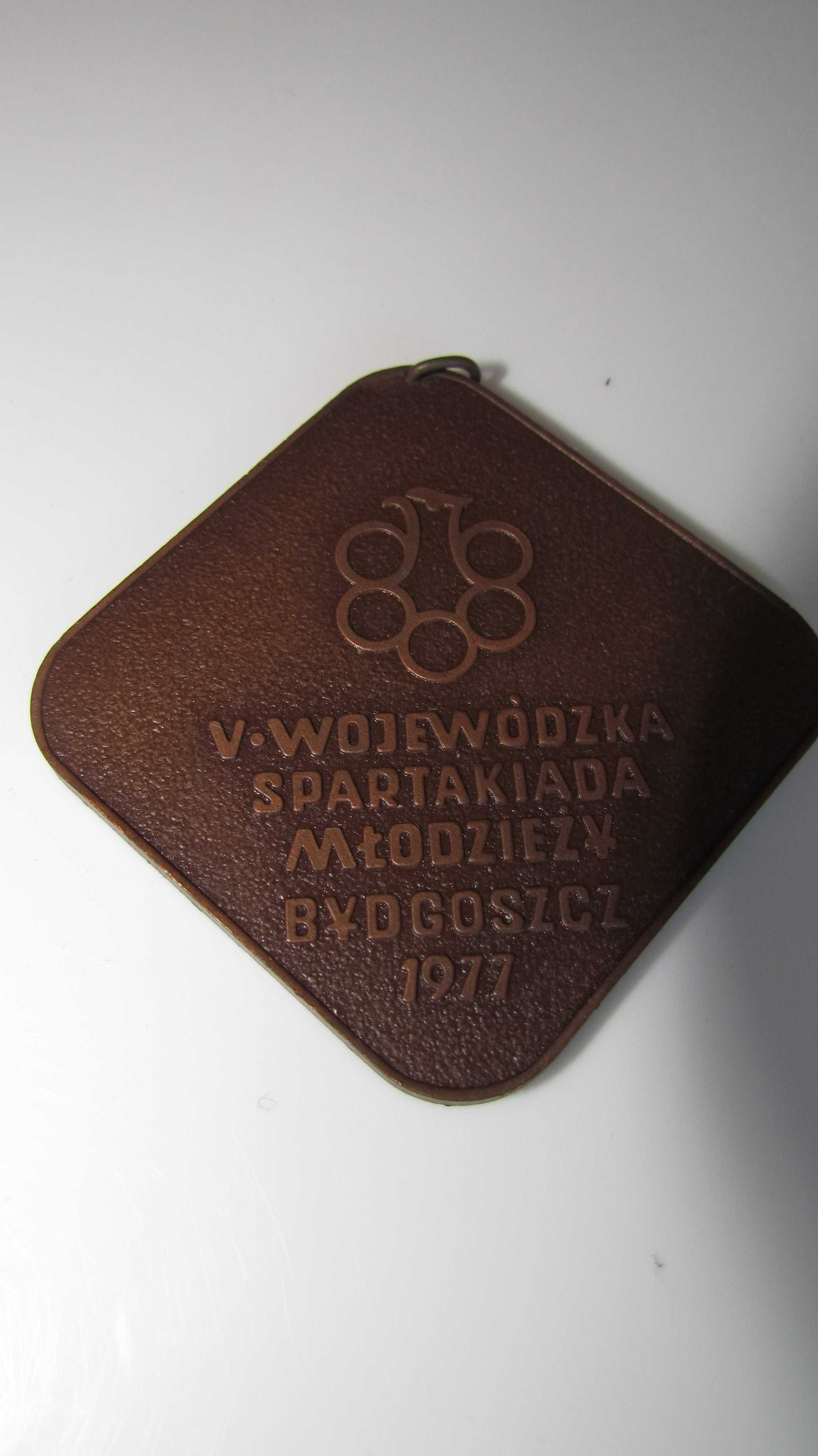 Medal plakieta Bydgoszcz V Wojewódzka Spartakiada Młodzieży 1977 Brąz
