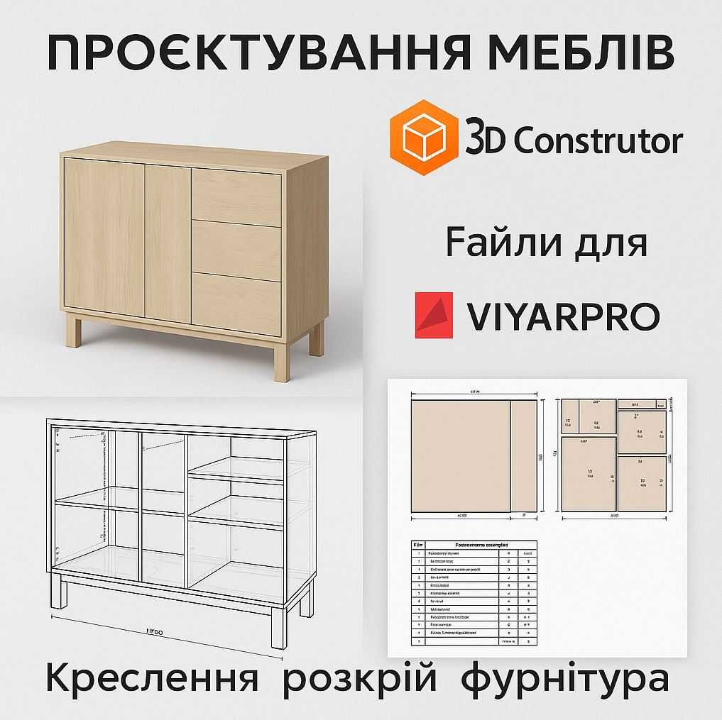Послуги конструктора, проєктування меблів