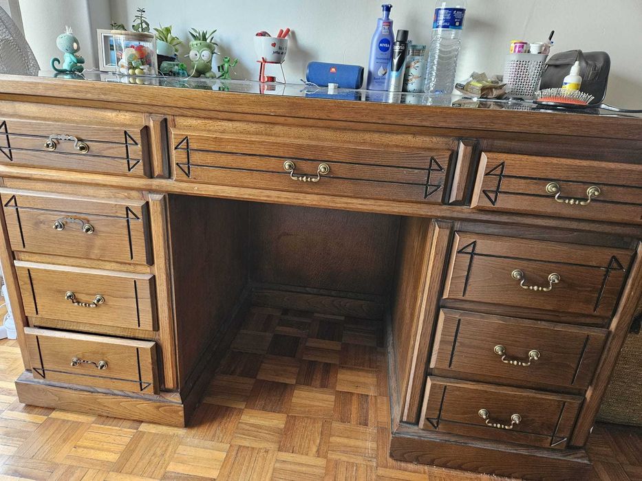 Mesa Secretaria Tampo de Vidro