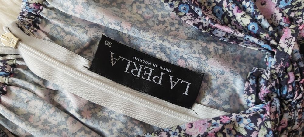 Sukienka kwiaty la perla wiazana letnia krótka mini ze sciągaczem