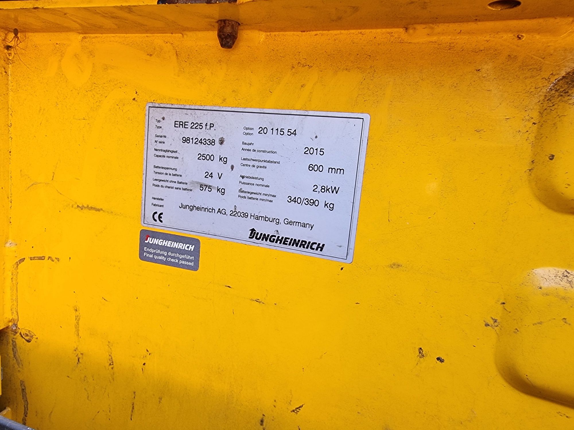 Wózek  elektryczny jungheinrich ere 225. 2015r