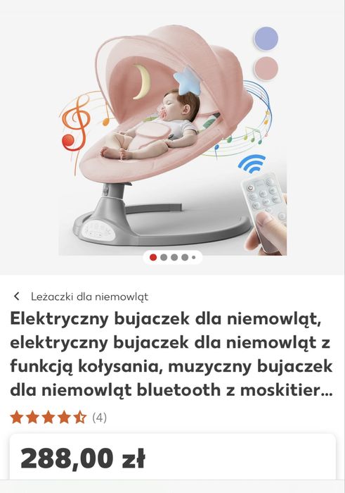 Elektryczny bujaczek dla niemowląt