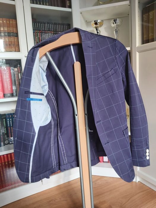 Marynarka Męska - niebieska w kratę. ZARA MEN. R.46