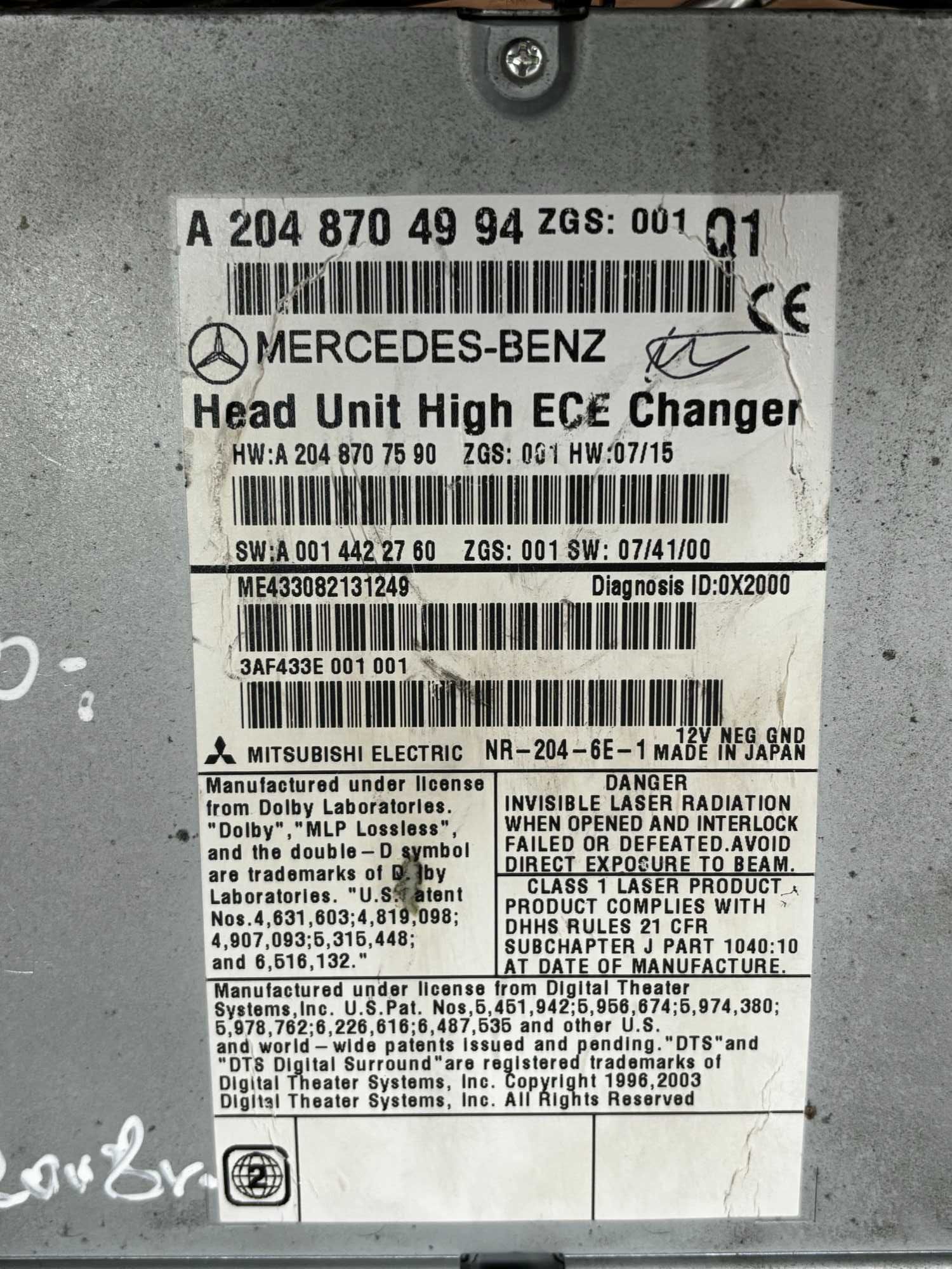 Radio Mercedes W204 08r