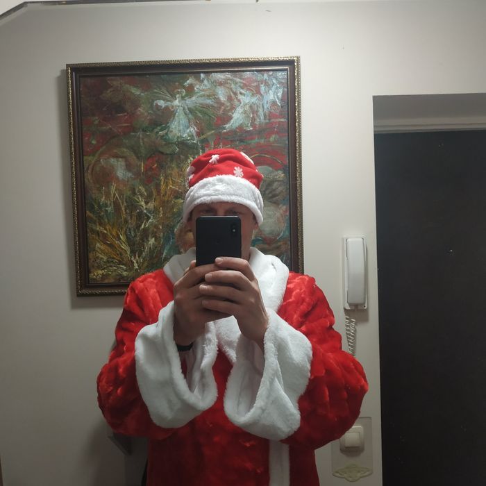 Шуба и шапка деда мороза, святого Николая бу