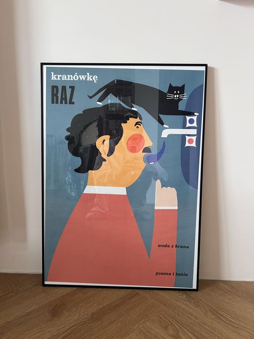 Plakat „kranówka raz” rama szkło antyreflex