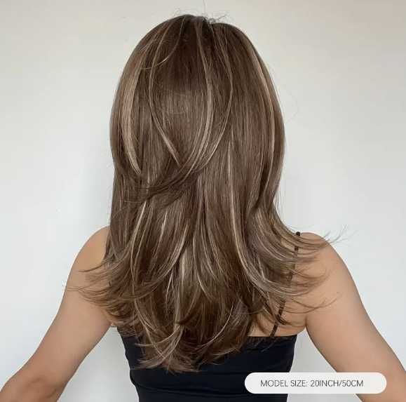 Peruka włosy brąz długie Wysyłka PL