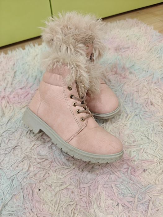 Buty, botki różowe zimowe dla dziewczynki r.32