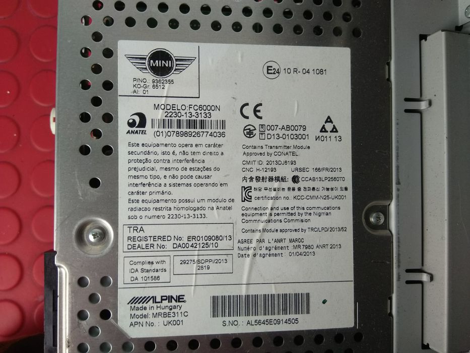 Rádio - FC6000N / A2C81674901 - MINI MINI (F56)