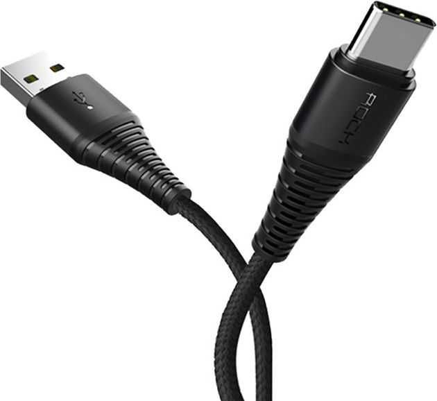 Kabel USB - USB Typ C 2A Oplot długi 2m czarny