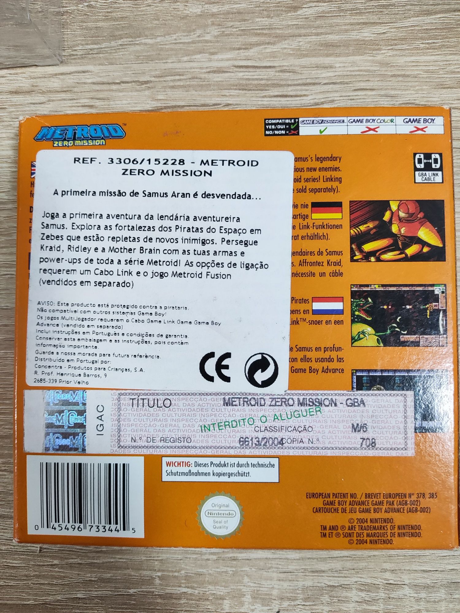 Metroid zero misson completo na caixa game Boy advance