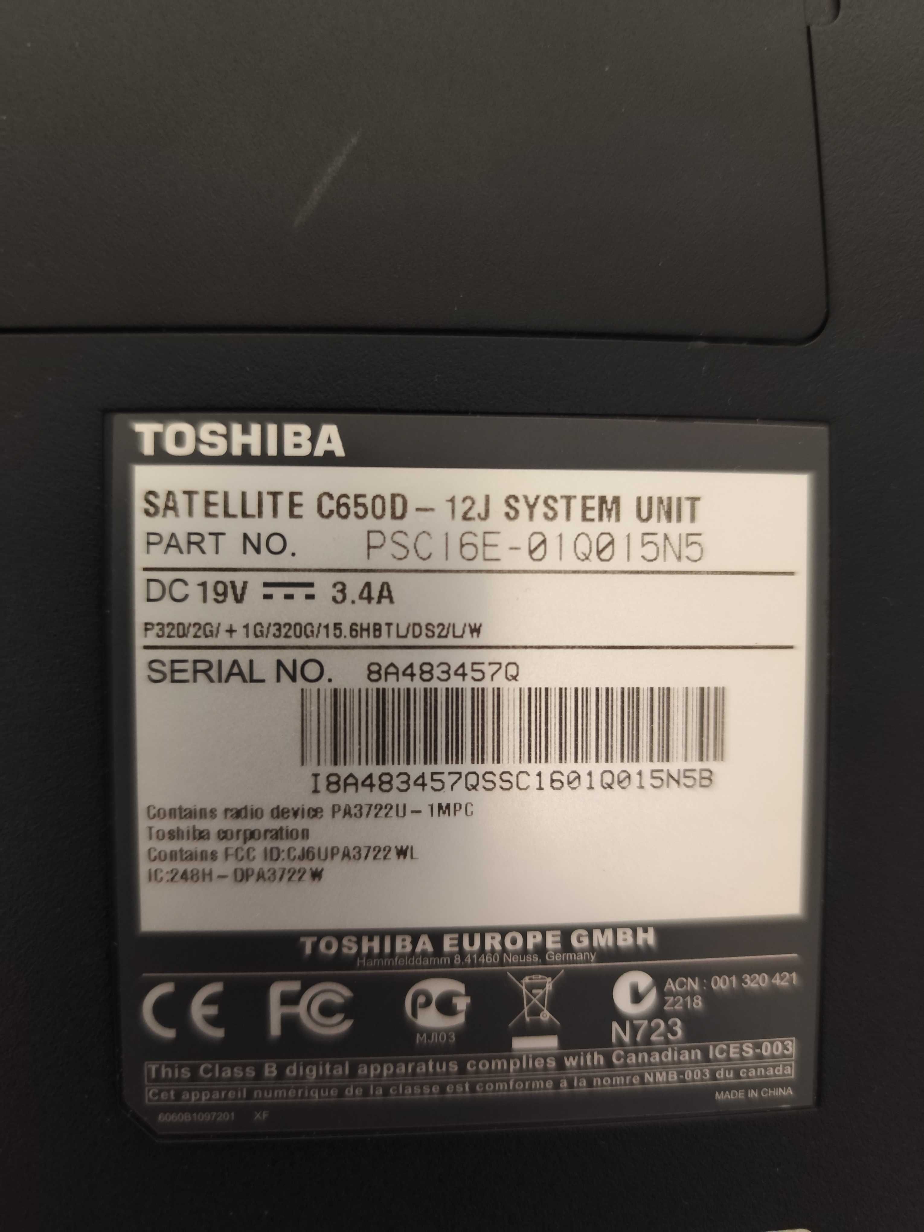 Toshiba Satellite c650d -12J