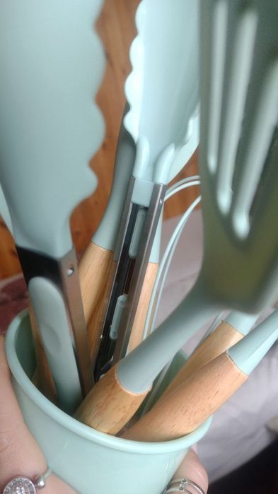 Набір кухонного приладдя бірюзового кольору (м'ятного) 10шт (9 кухонн)