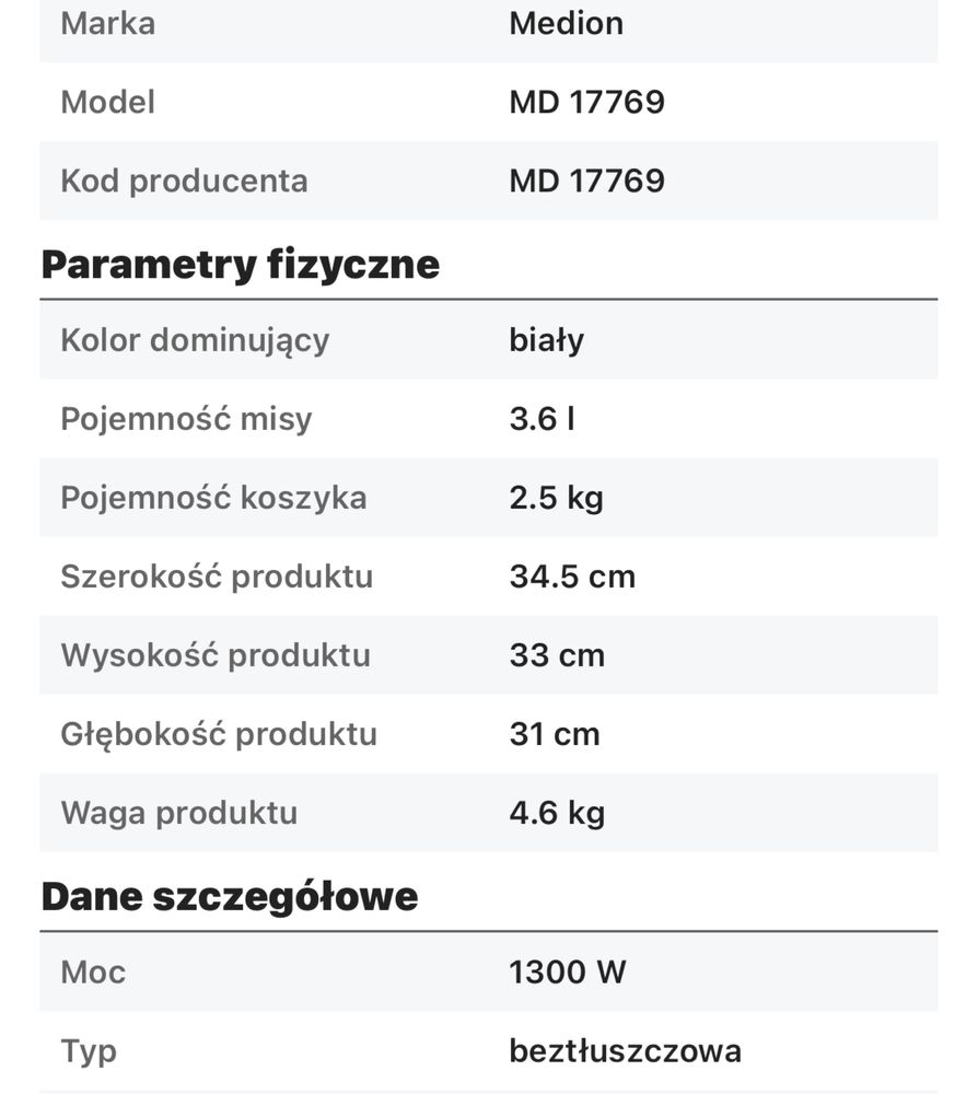 Frytownica Beztłuszczowa