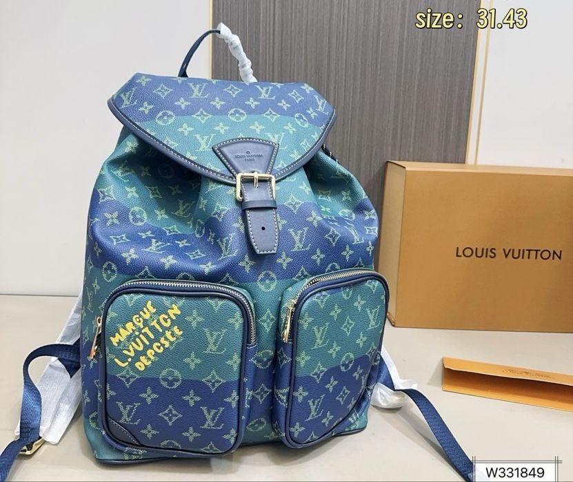 Рюкзак LOUIS VUITTON портфель мужкой зеленый брендовый оригинал