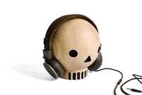 Stojak na słuchawki, drewniany czaszka - ostatnie sztuki.
