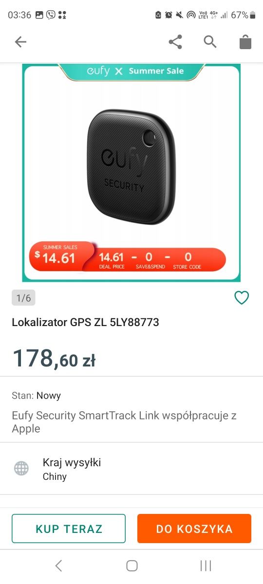 Eufy Security SmartTrack lokalizator iphone