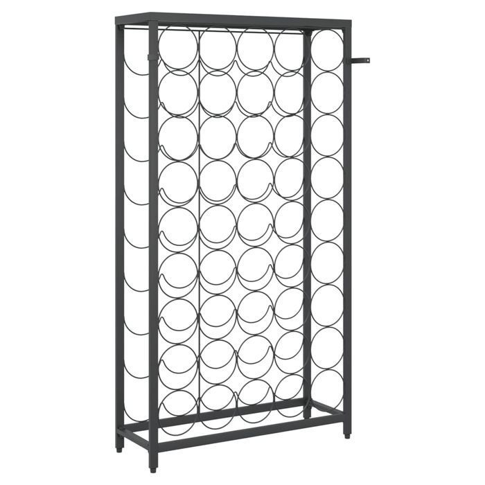 vidaXL Stojak na 45 butelek, czarny, 54x18x100 cm, kute żelazo