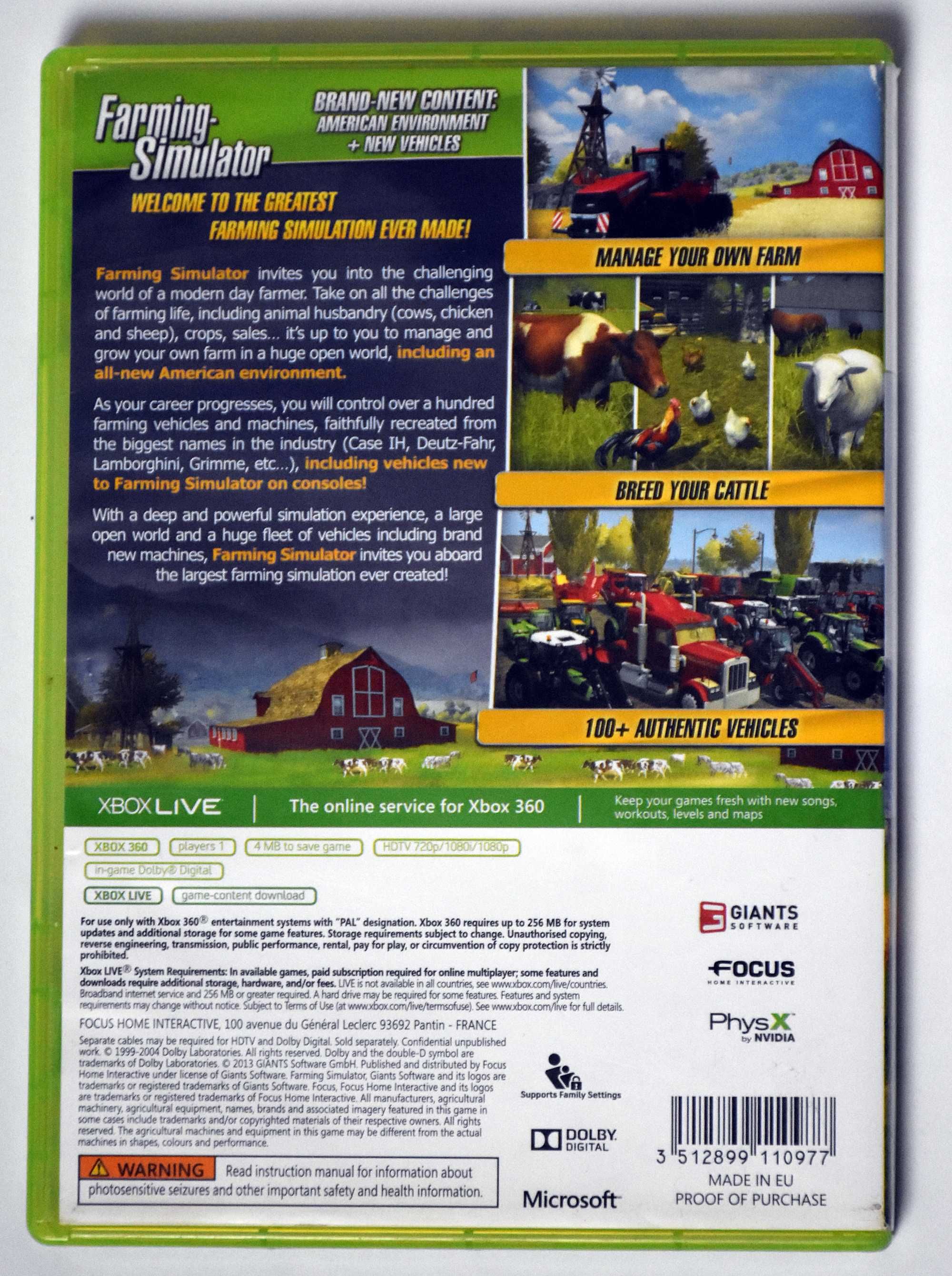 Gra Farming - Simulator na Xbox 360 wersja PL rzadka !