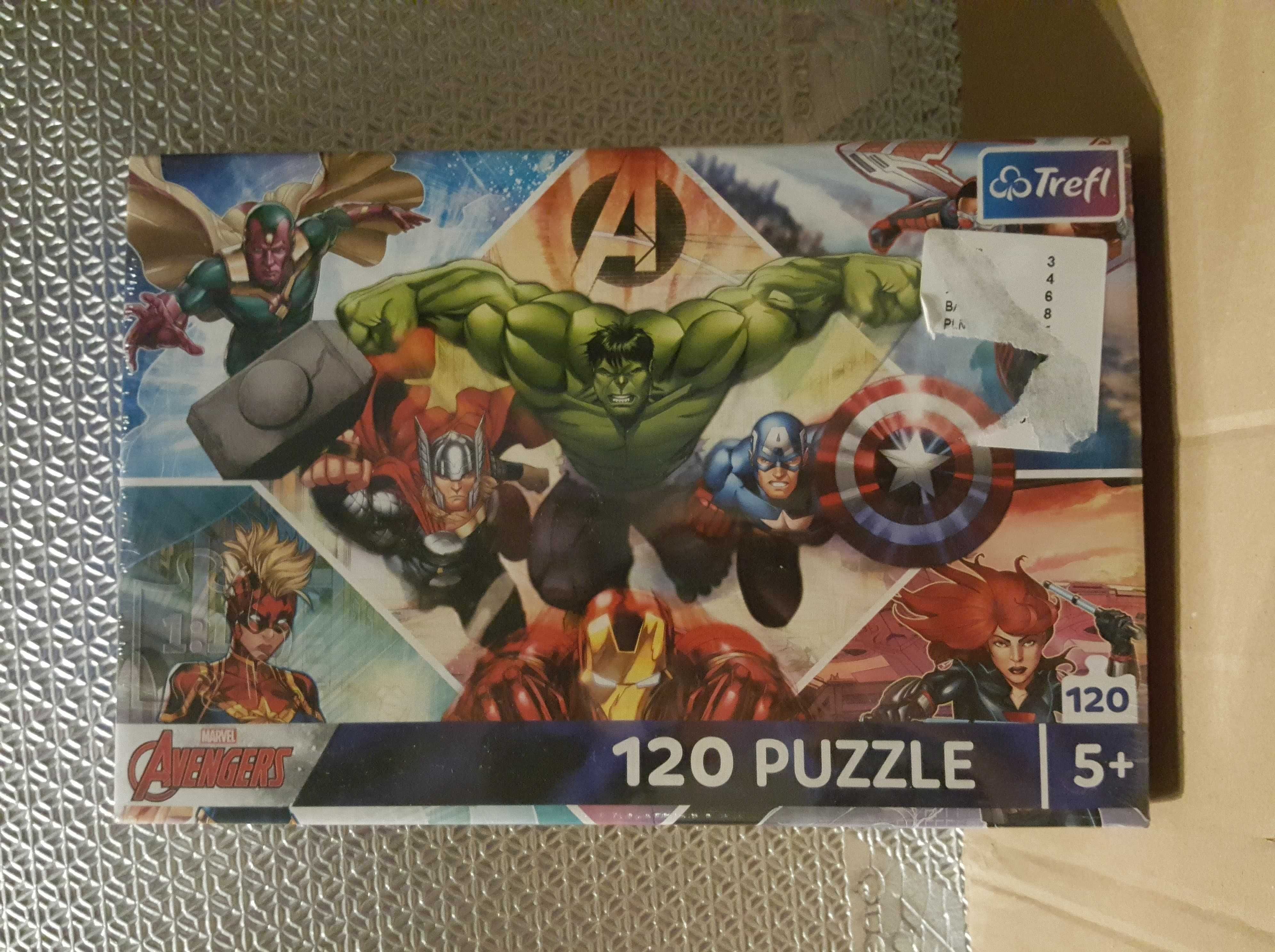 Puzzle Waleczni Avengersi MARVEL HULK IRONMAN 8+ 120 el. Trefl