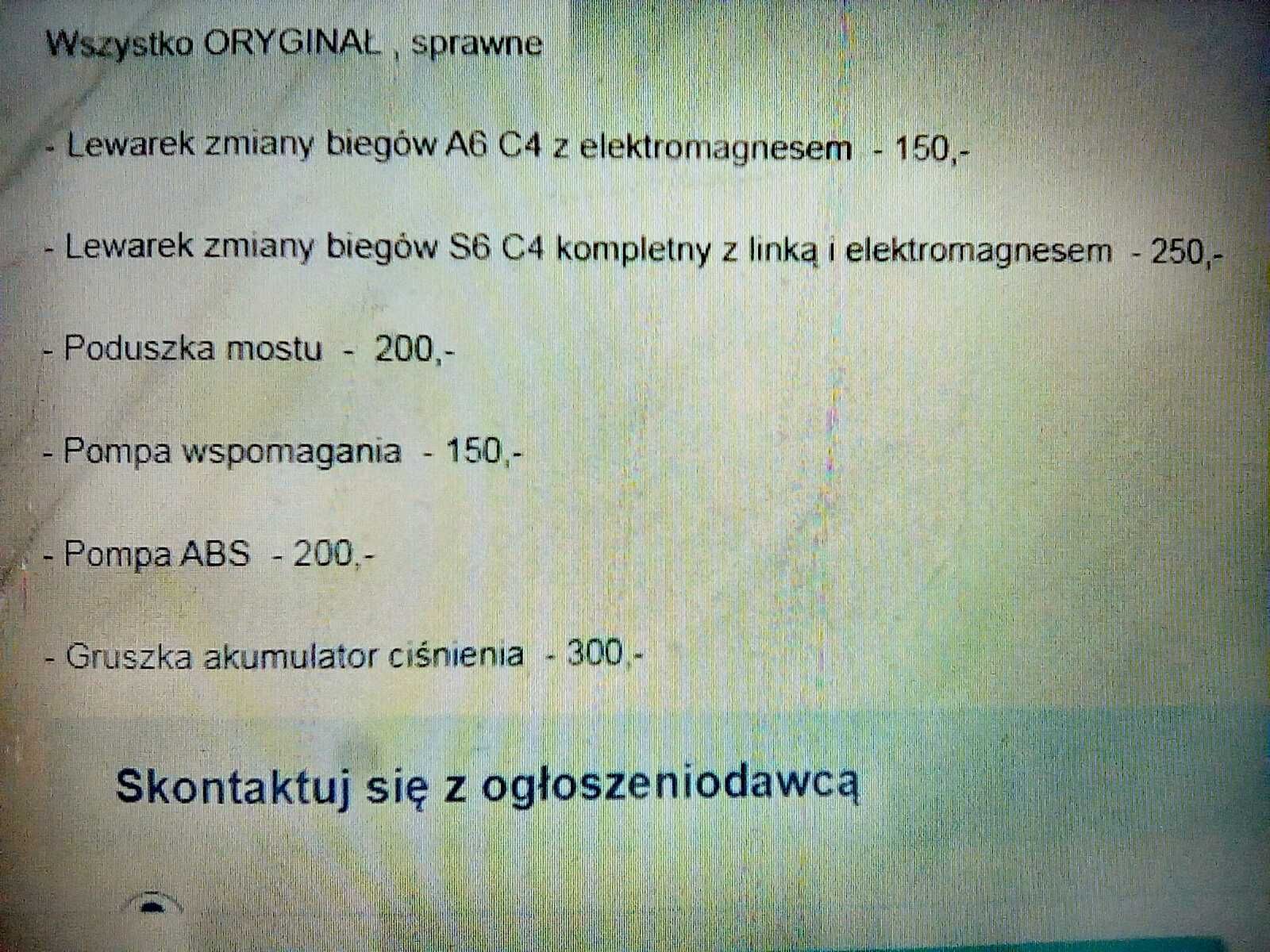 Pompa AUDI 100 a6 s6 C4 V8 80 Akumulator ciś. Lewarek Poduszka mostu