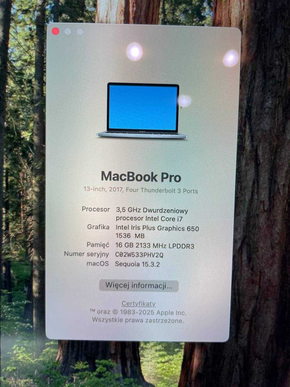 Apple MacBook Pro 13" A1706 i7-16GB RAM 256GB SSD
