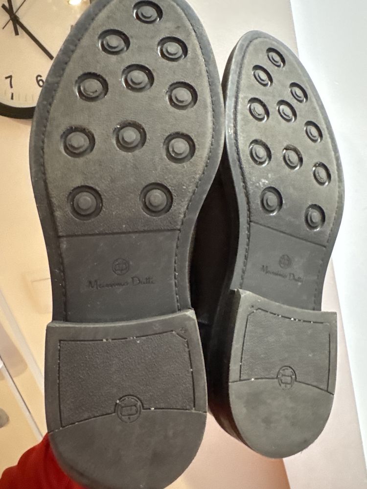 Sztyblety Massimo Dutti 44 skora brazowe czekoladowe