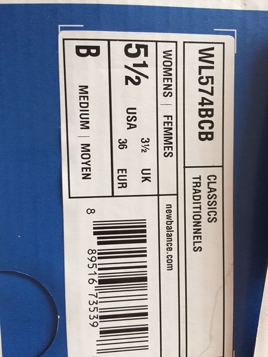 Nowe buty adidasy New Balance 36 22,5cm szaro miętowe WL574BCB