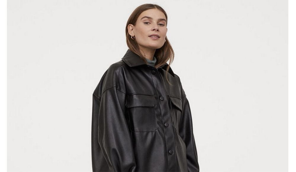 Zara кожаная рубашка oversize s