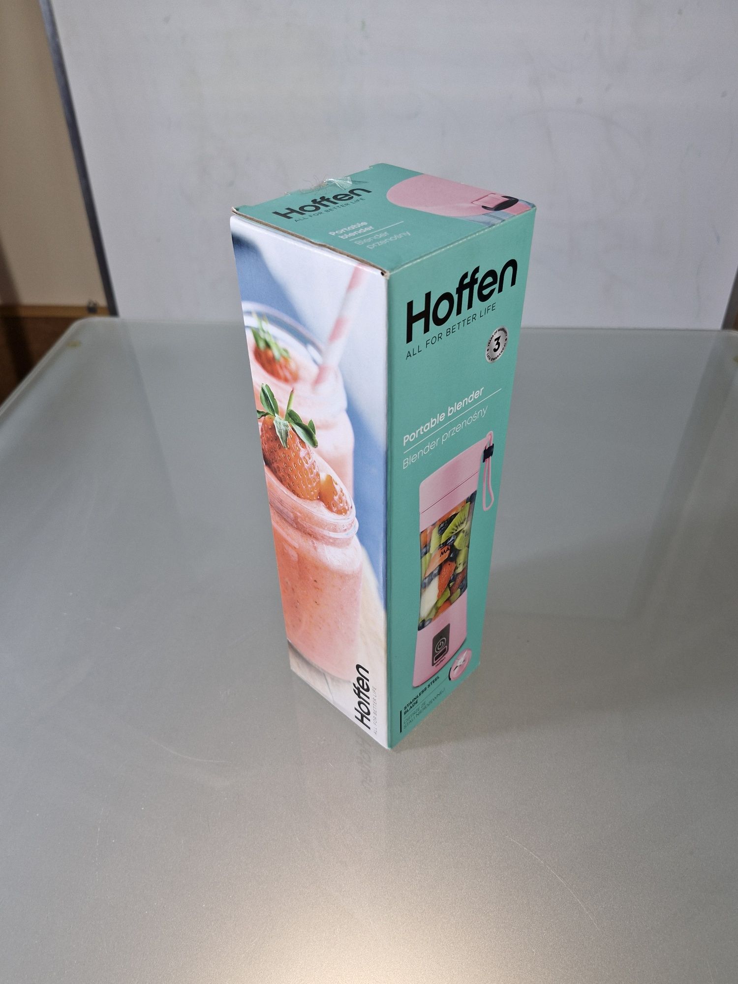 Blender Akumulatorowy Hoffen Przenośny Turystyczny Ładowarka 300 ml