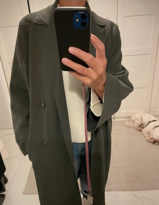 Dzianinowy płaszcz Massimo dutti s