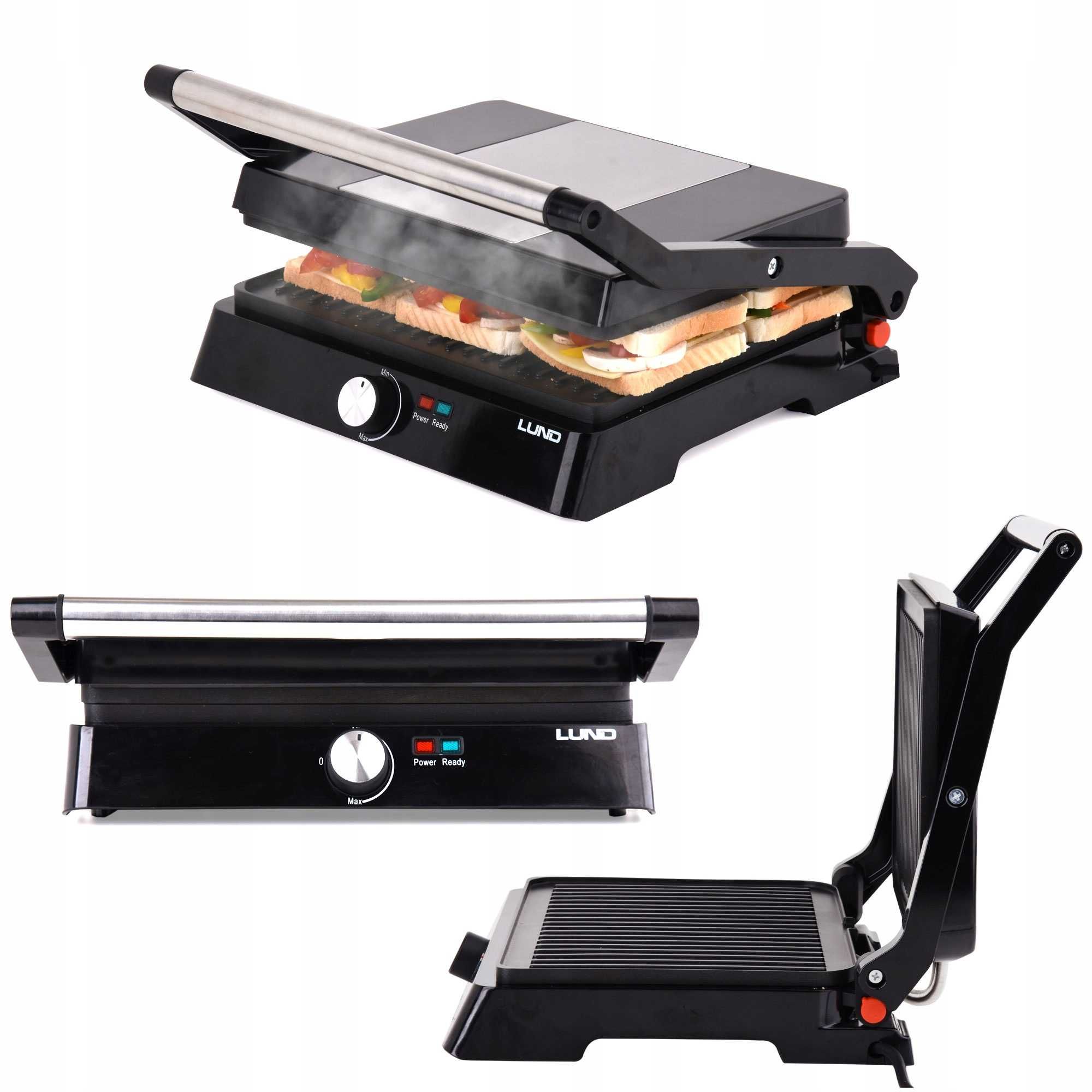 Kontaktowy grill elektryczny Lund 67451 czarny 2200 W rozkładany