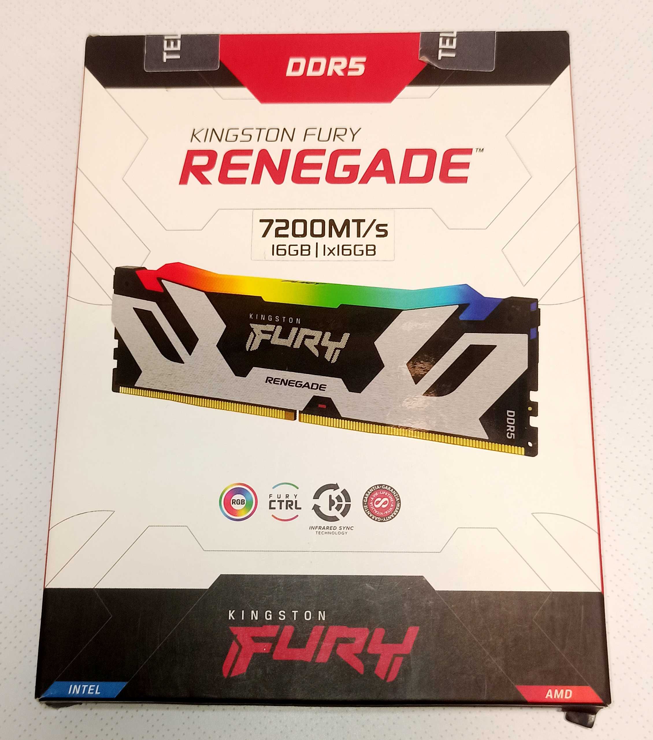 Kingston FURY DDR5 7200MHz 16GB RGB Тест на стенді перед відправкою